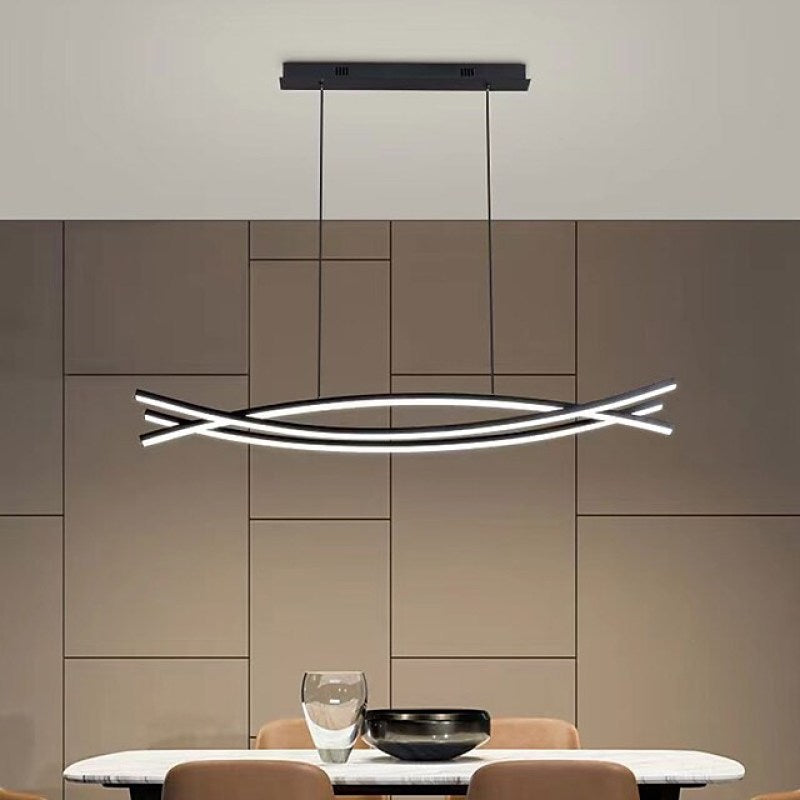 Arisha Modern Linear Metal Pendant Light, Black - Neutralighting