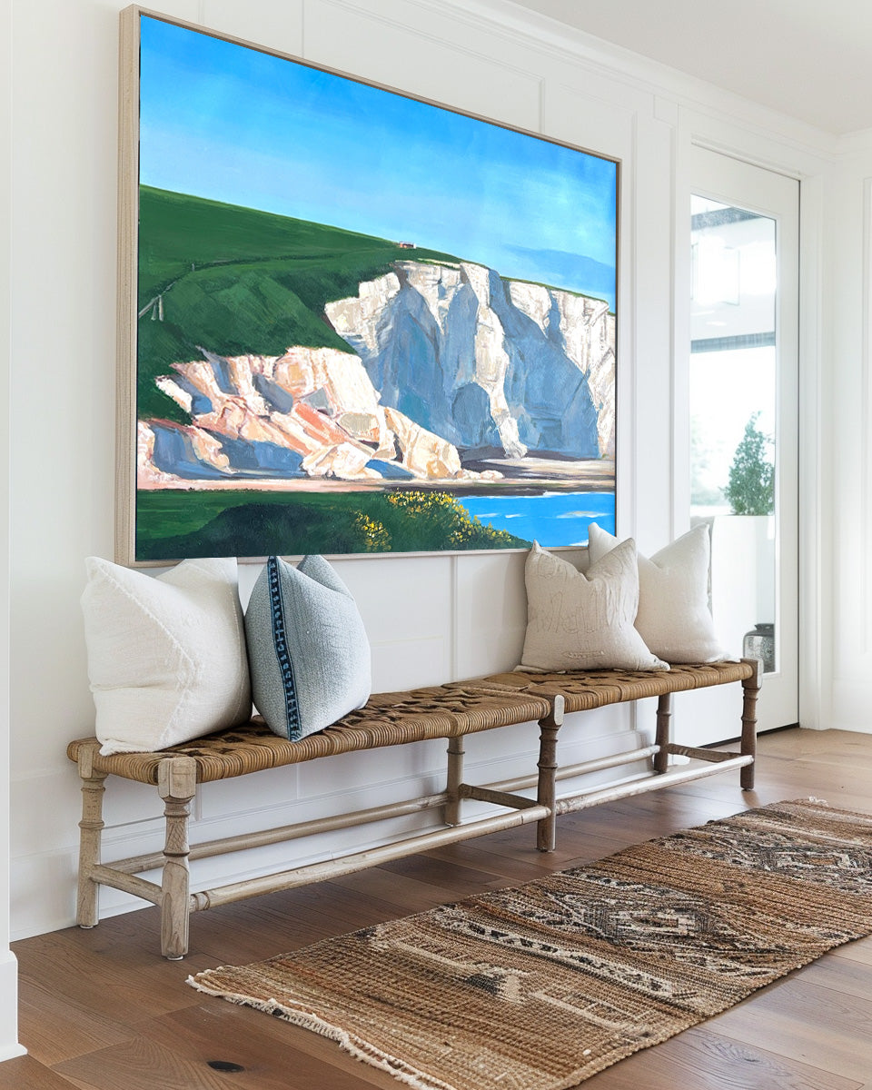 Coastal White Cliffs Landscape Canvas Wall Art