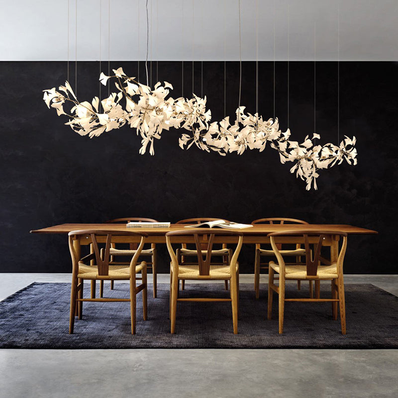 Olivia Luxury Ceramic Chandelier Large Foyer, Gingko leaf, Living Room - Neutralighting