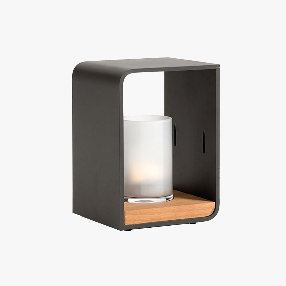 Ray Minimalist Cuboid Candle Solar Outdoor Floor Lamp Black - Neutralighting