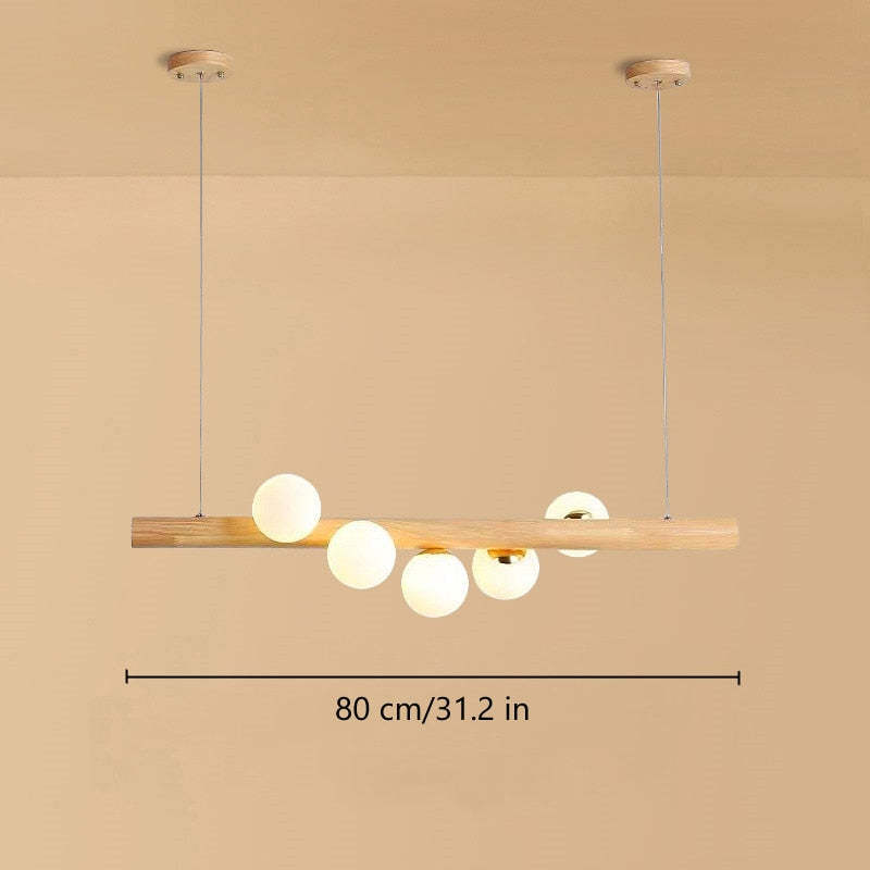Valentina Glass Bubble Pendant Light Wood/Walnut - Neutralighting