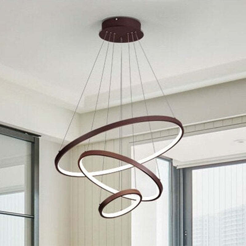 Aluna Pendant Light, Inner Ring Illuminated, White/Black/Gold - Neutralighting