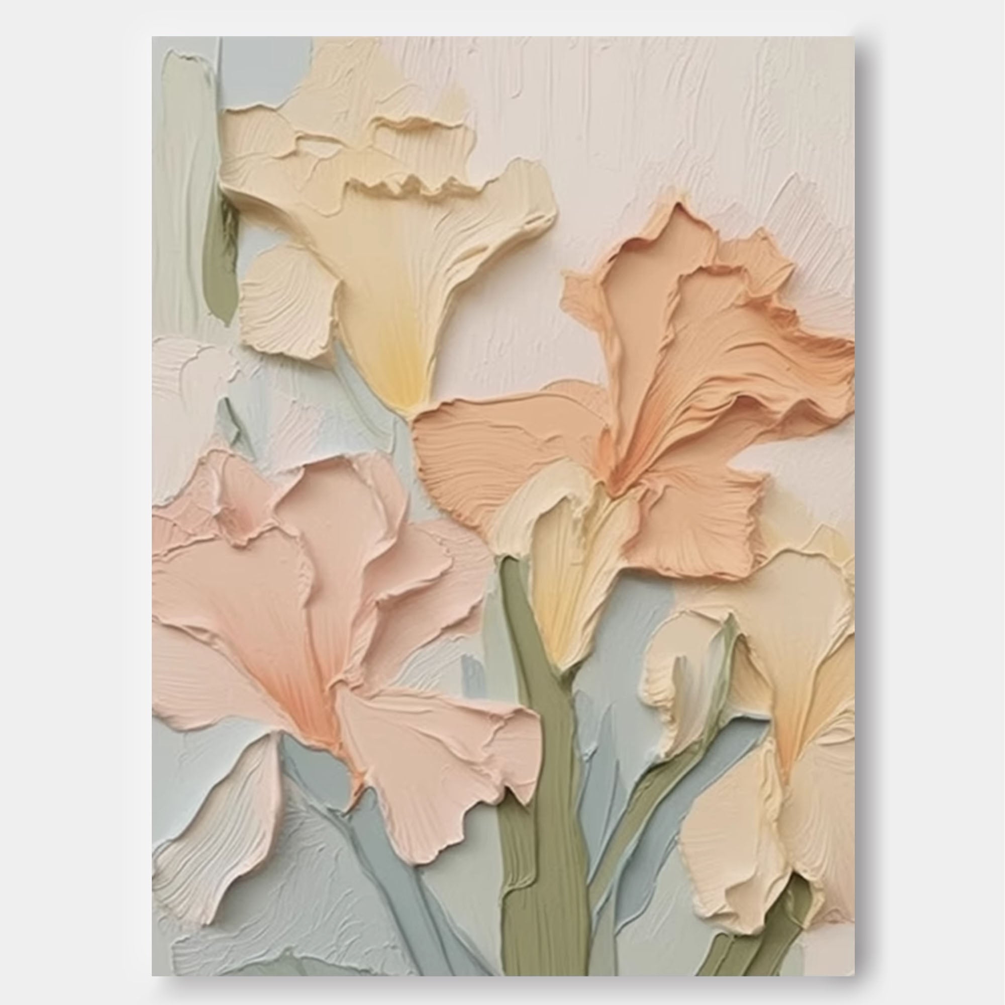 3D Sculptural Iris Painting Soft Pastels
