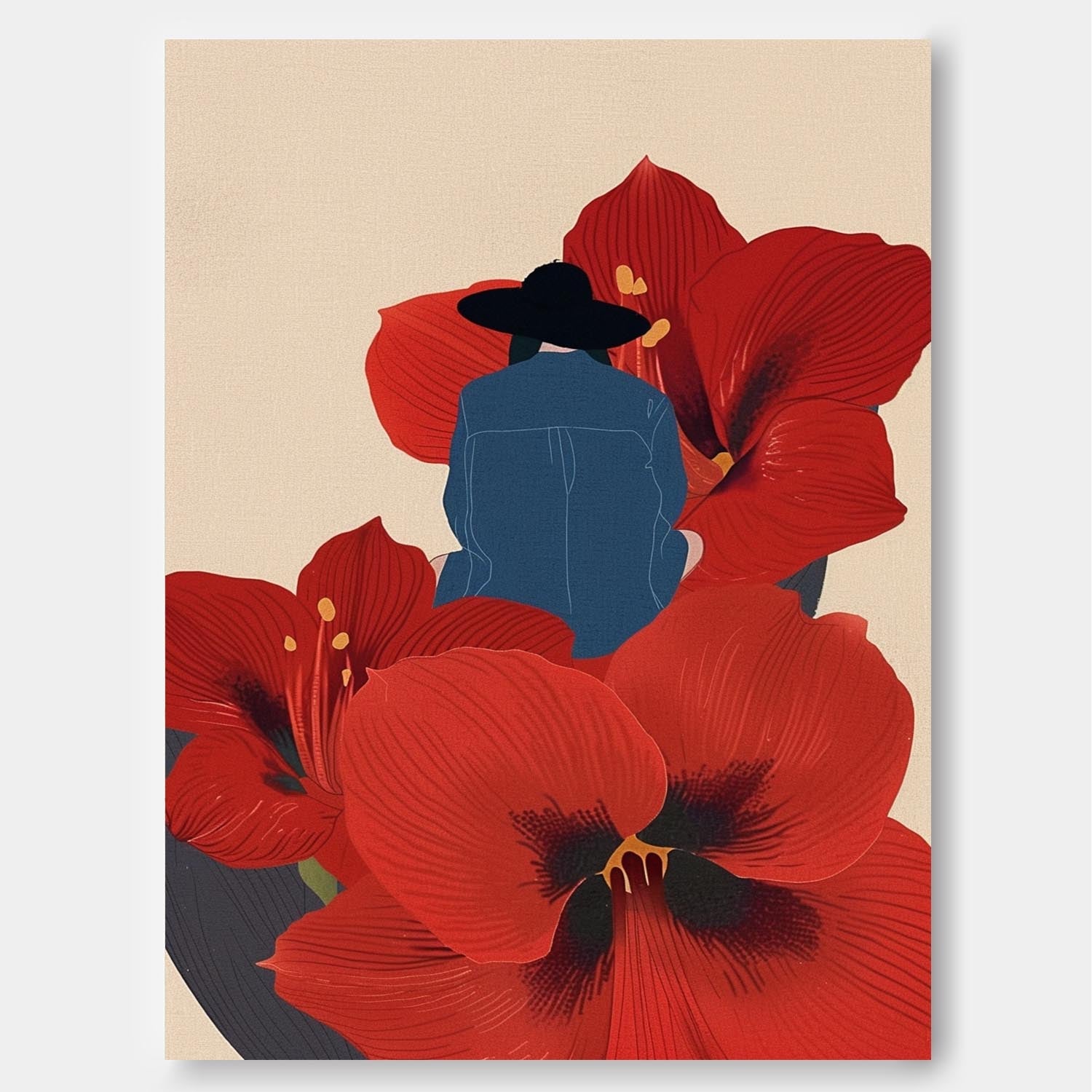 Wall Art People Modern Abstract Oversized Floral
