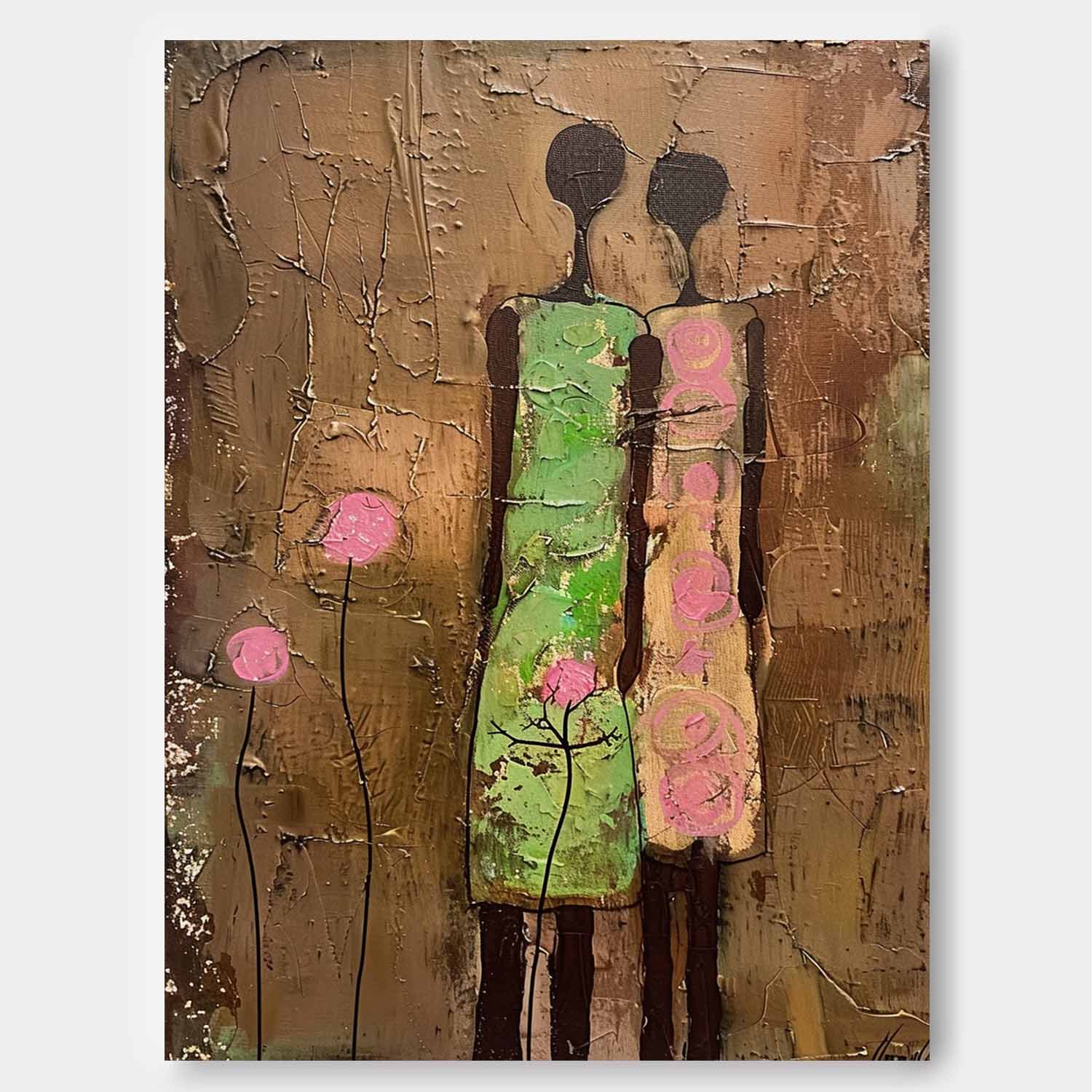 Wall Art Abstract Stylized African Figure Portrait