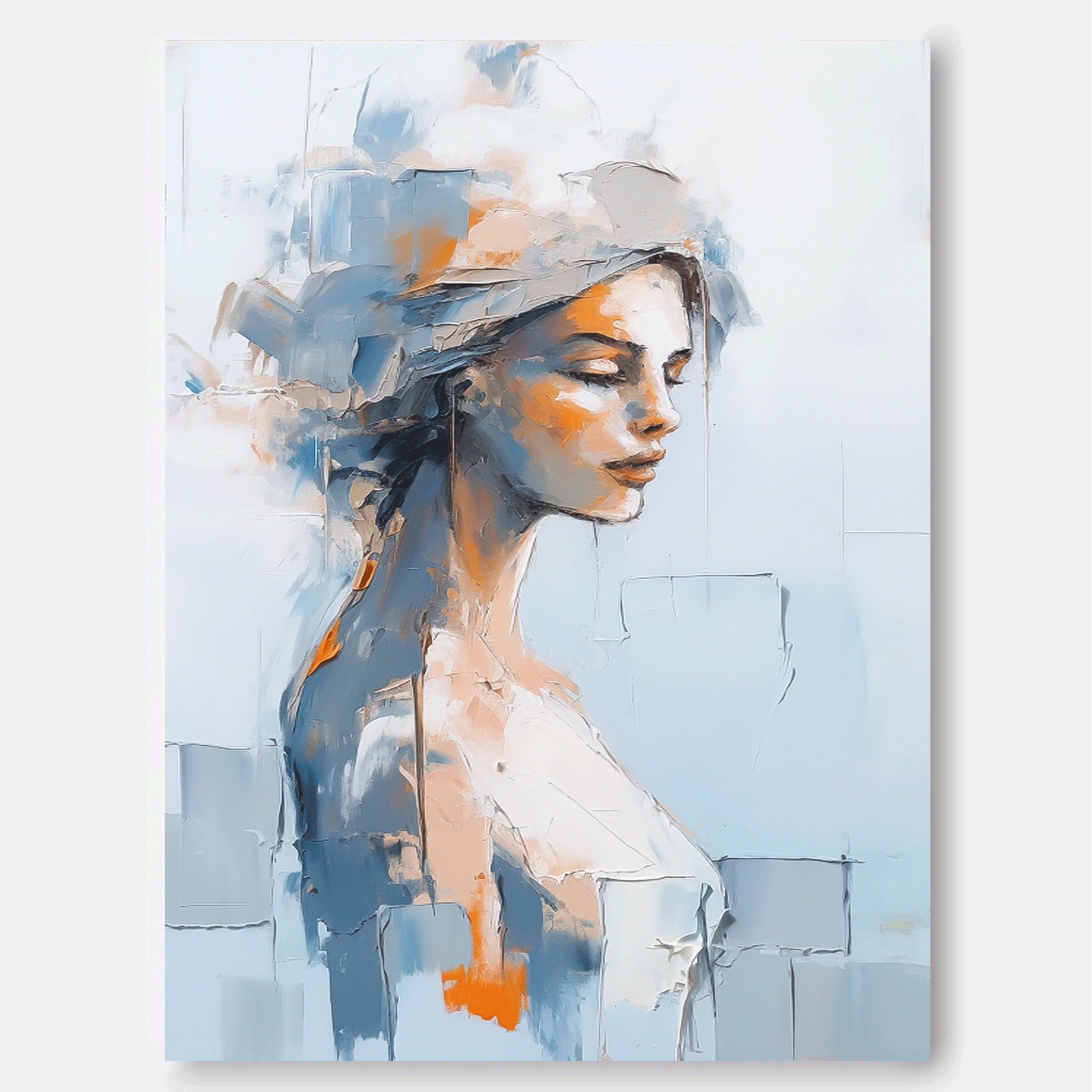Wall Art People Impasto Floral Modern Abstract