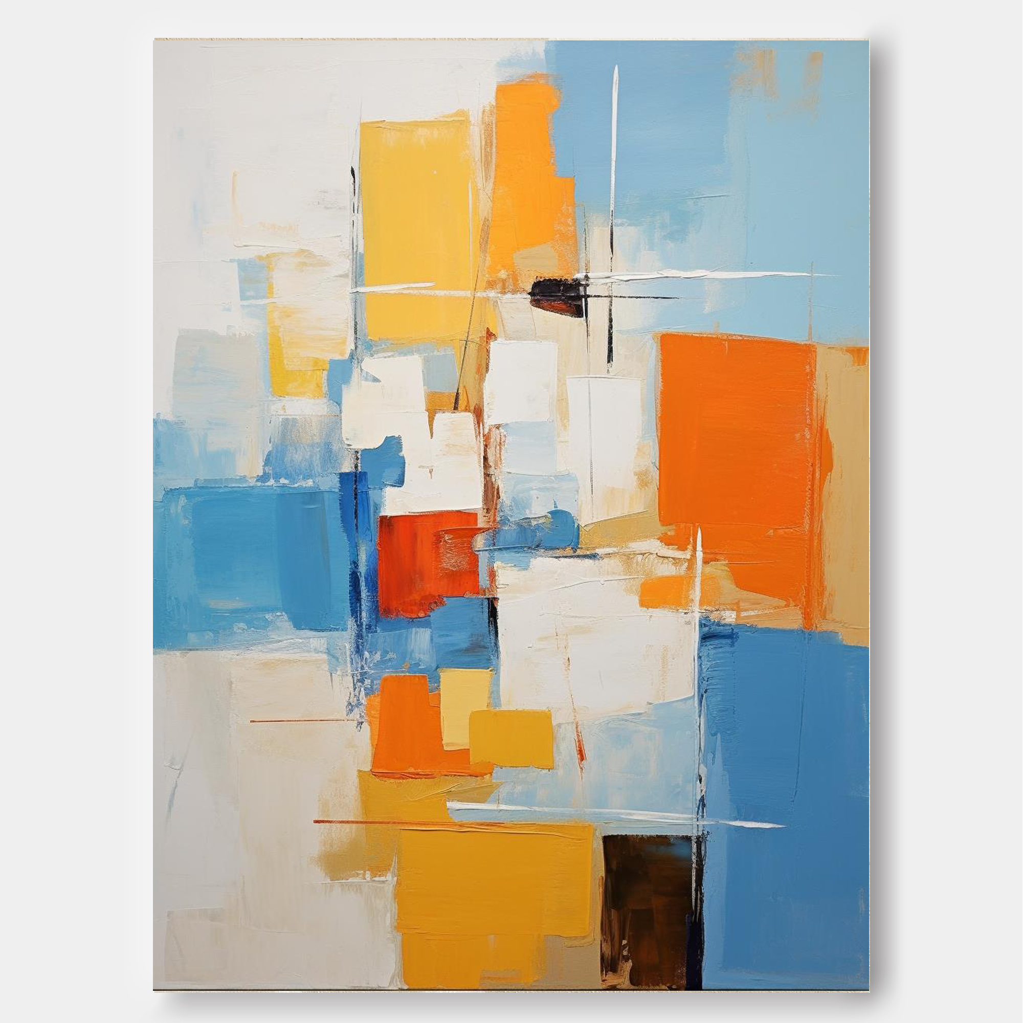 Wall Art Abstract Geometric Color Block Dopamine