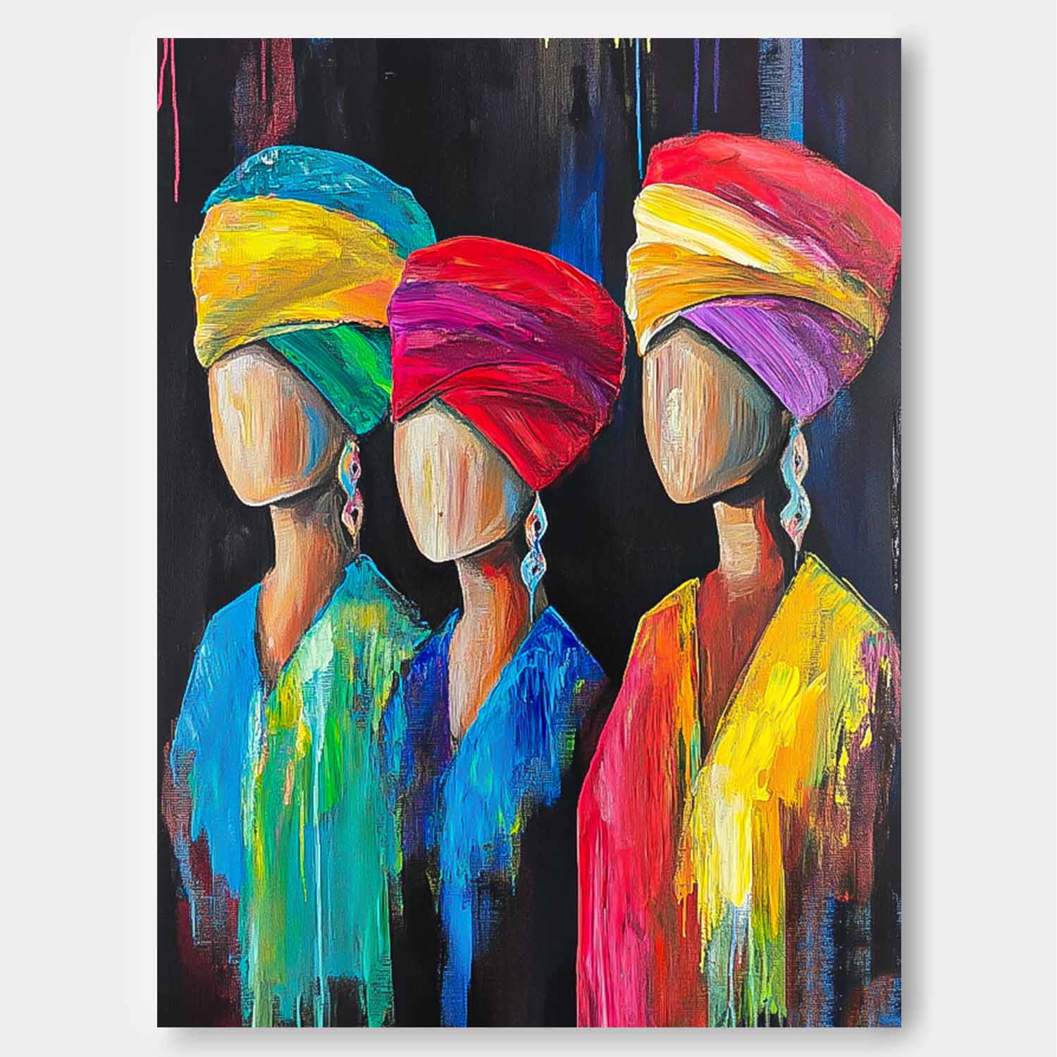 Wall Art People Abstract Geometric Headwrap