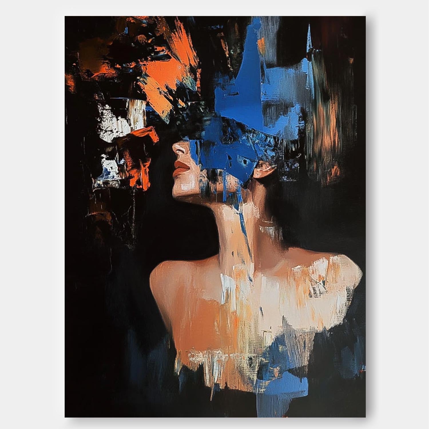 Wall Art People Elegant Modern Impasto Abstract