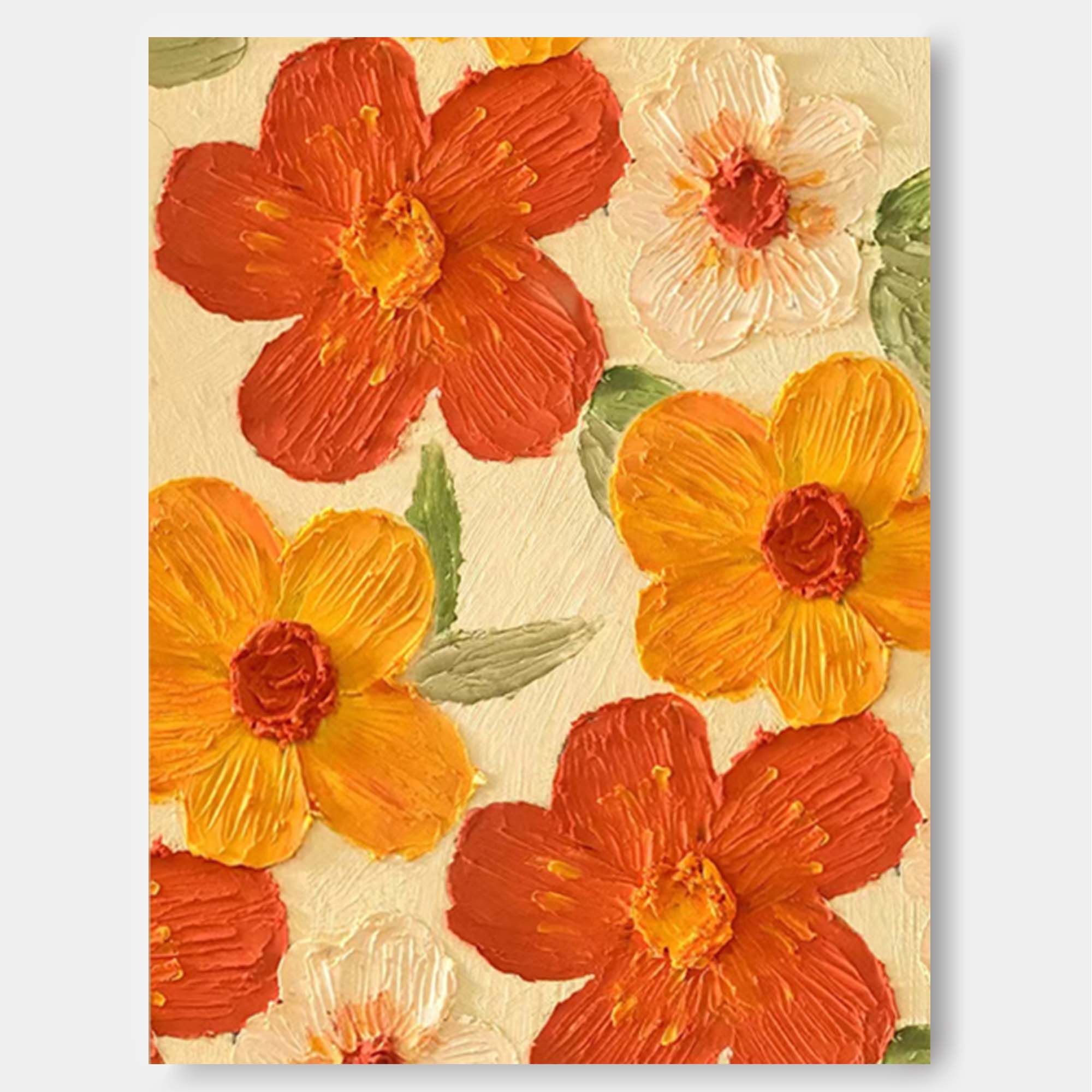 Wall Art Orange Yellow Floral Botanical
