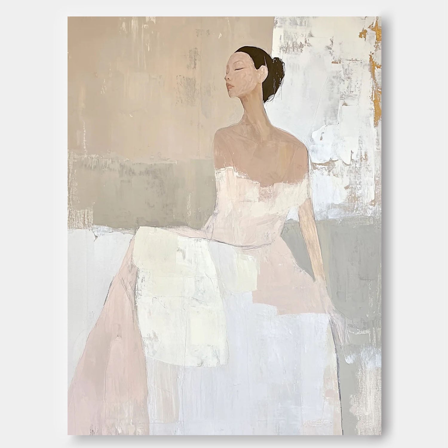 Neutral Muted‑Tone Ballerina Figure Wall Art