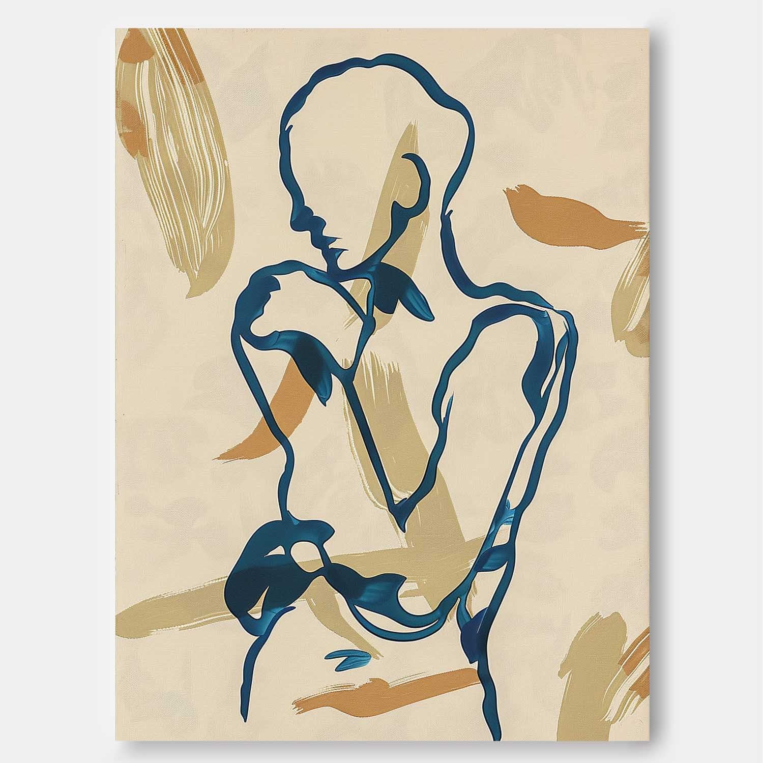Wall Art People Playful Line Painterly Abstract