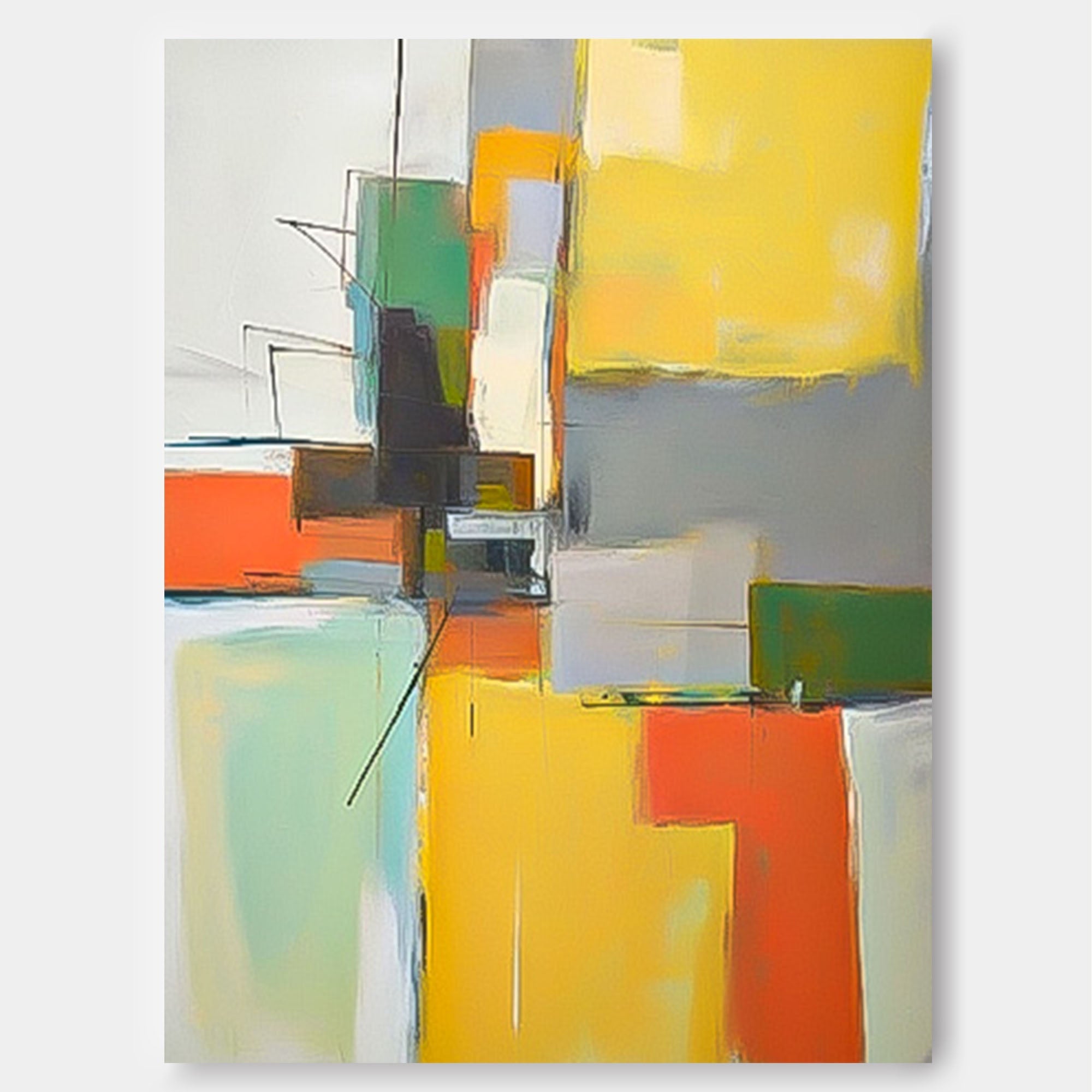 Wall Art Geometric Abstract Block Modern Soft