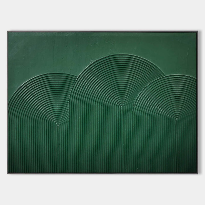 Emerald Green Geometric Abstract Painting