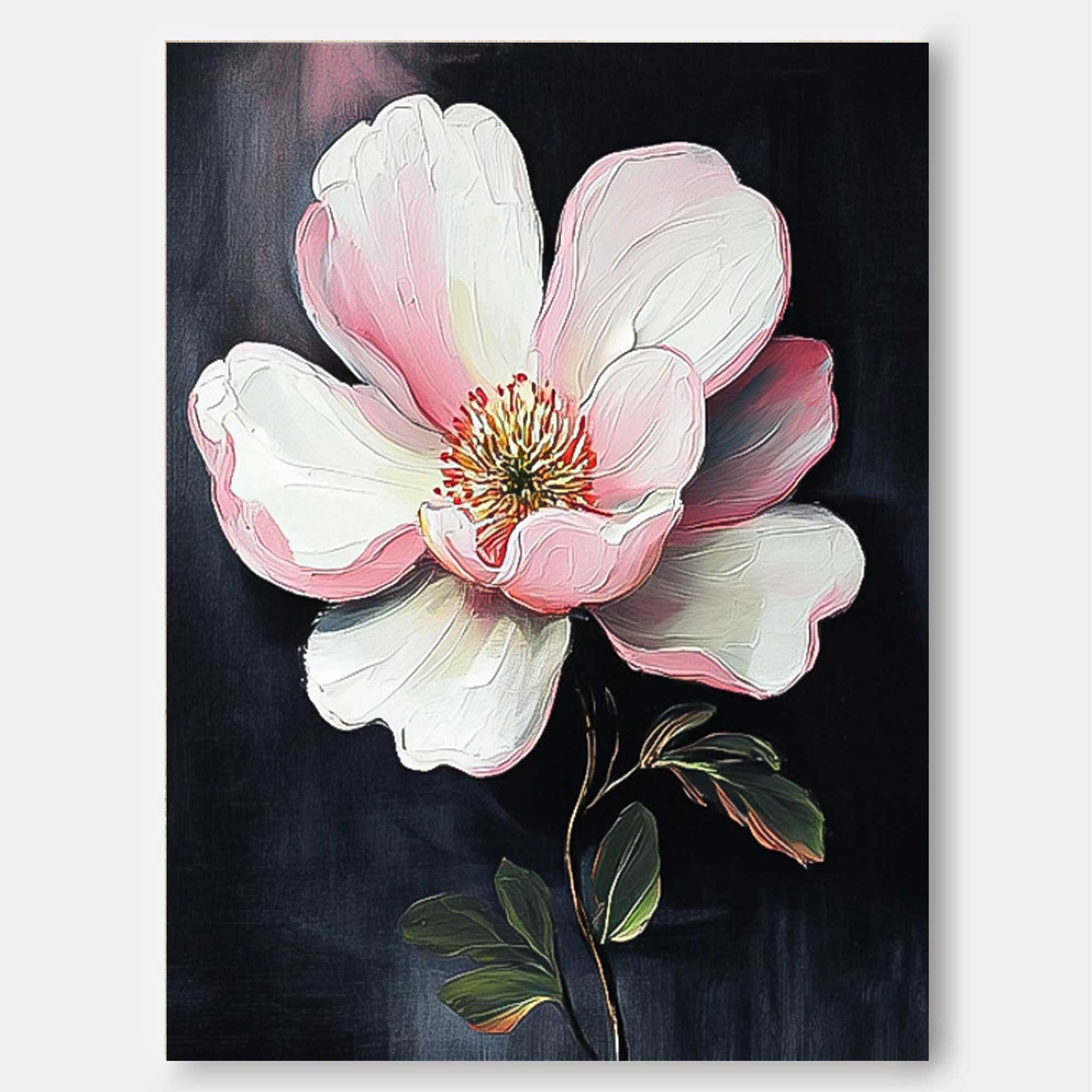 Wall Art Impasto Flower Serene Calm