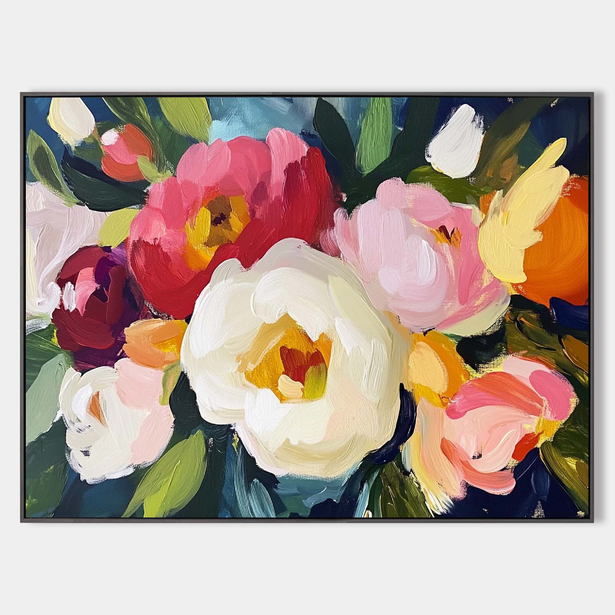 Bold Peony Bloom Canvas Wall Art