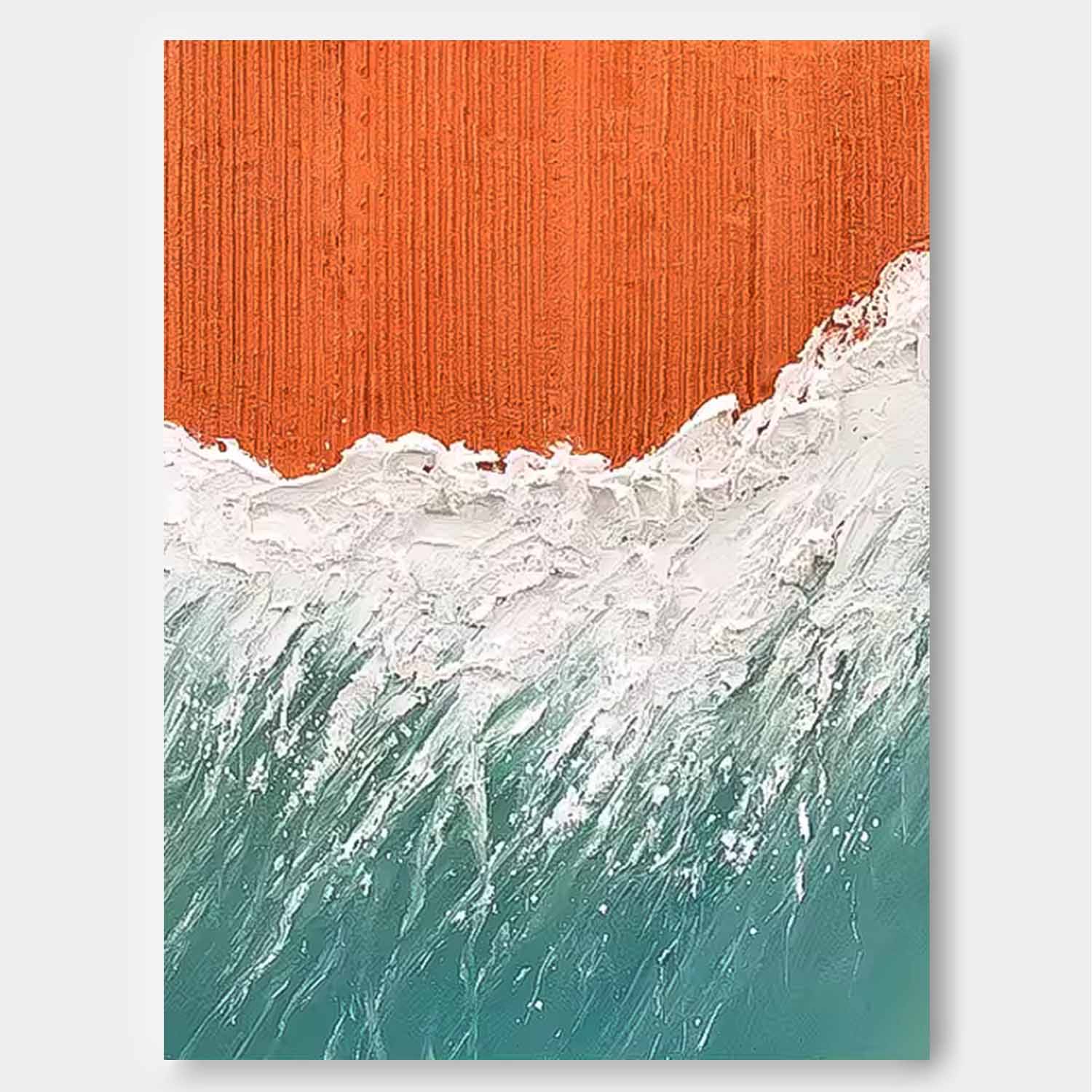 Wall Art Energetic Beach & Ocean Painterly Scene