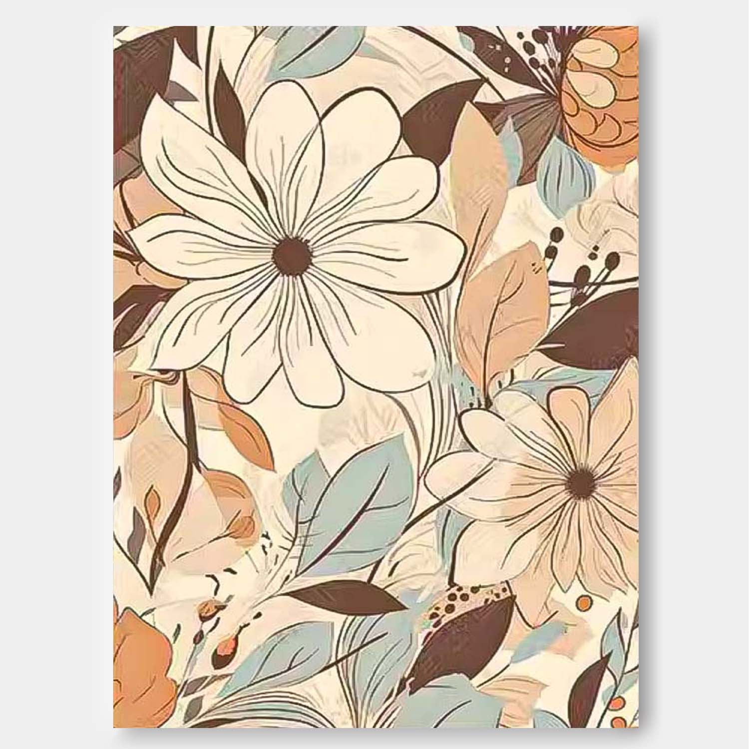 Wall Art Flower Bohemian Clean Line Modern Cozy