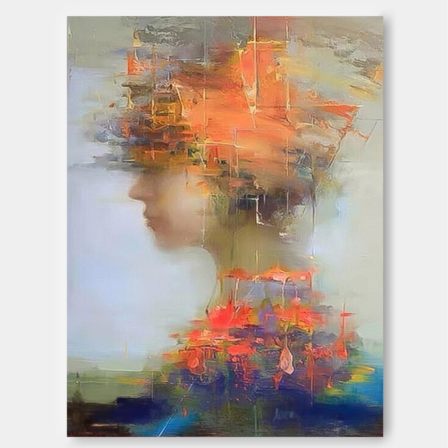 Wall Art People Floral Ethereal Serene Elegant