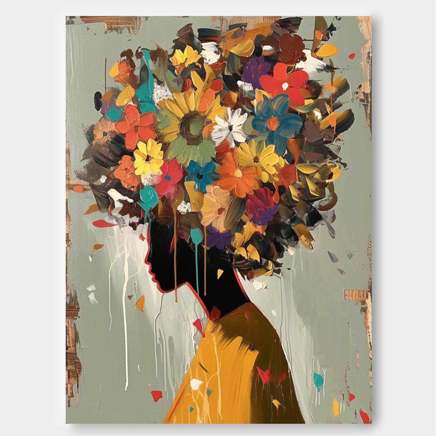 Wall Art People Floral Cheerful Lively