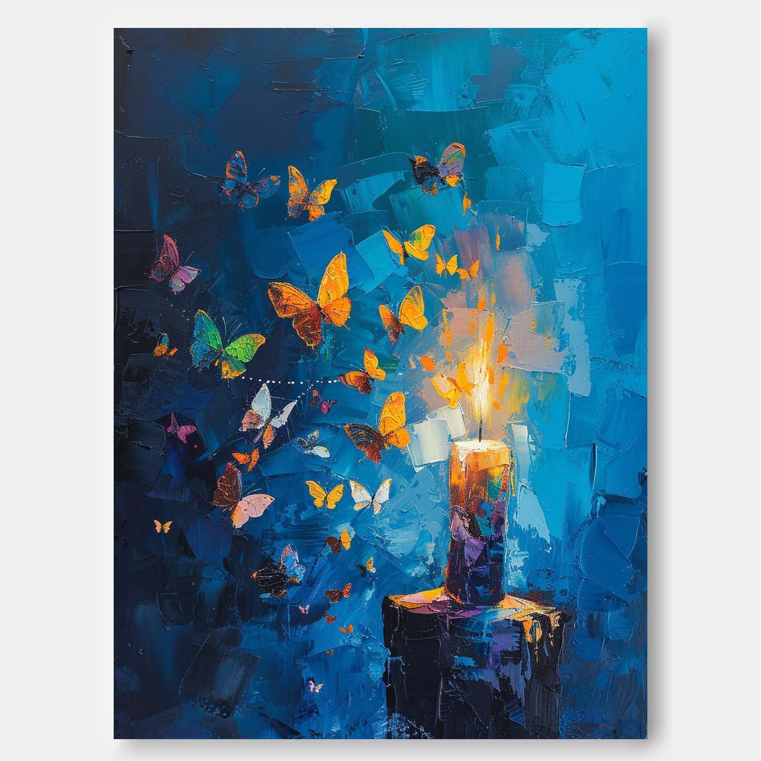 Wall Art Impasto Abstract Butterflies Expressionist