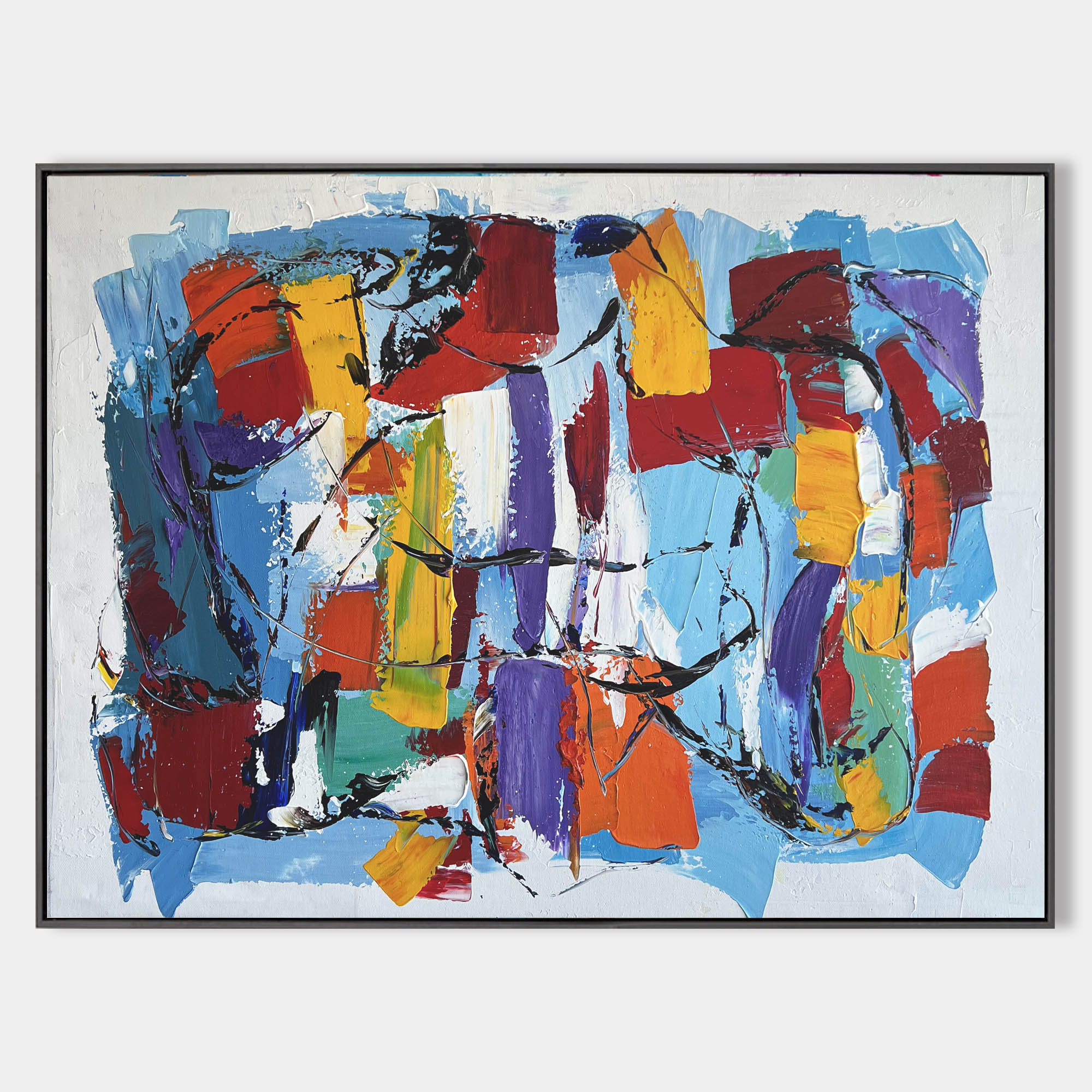 Colorful Abstract Geometric Block Painting