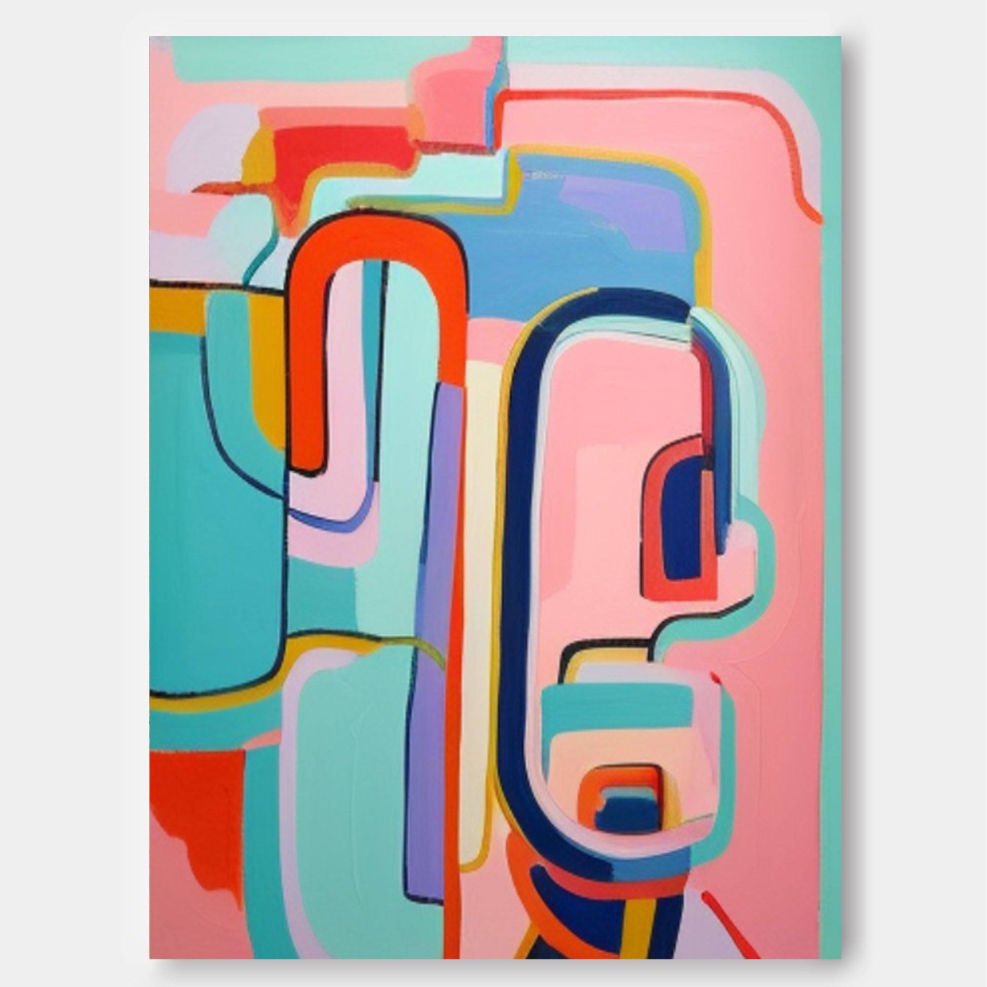 Wall Art Pink Abstract Atmosphere Pastel Pop