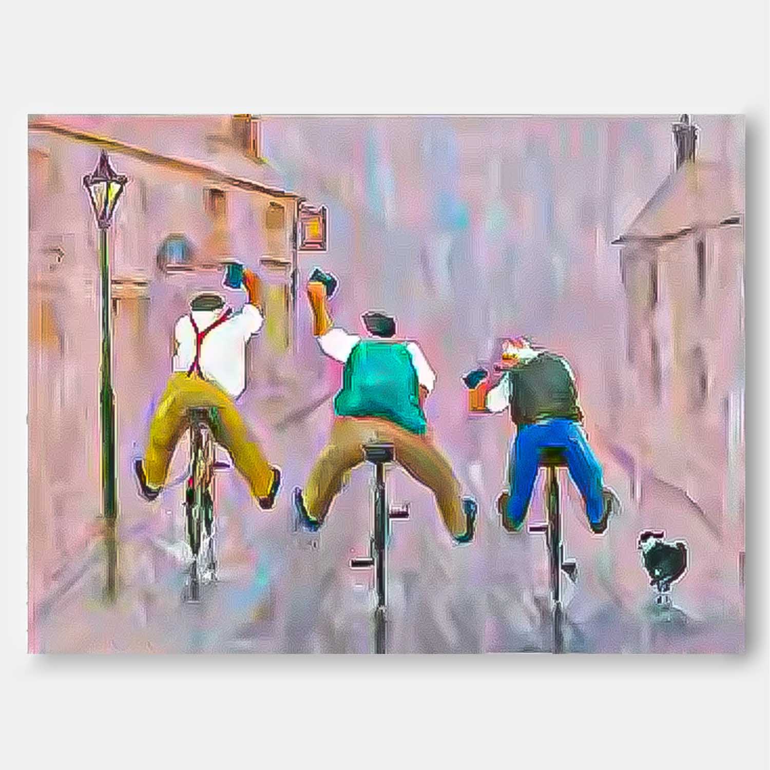 Wall Art Rainy Street People Joyful Design