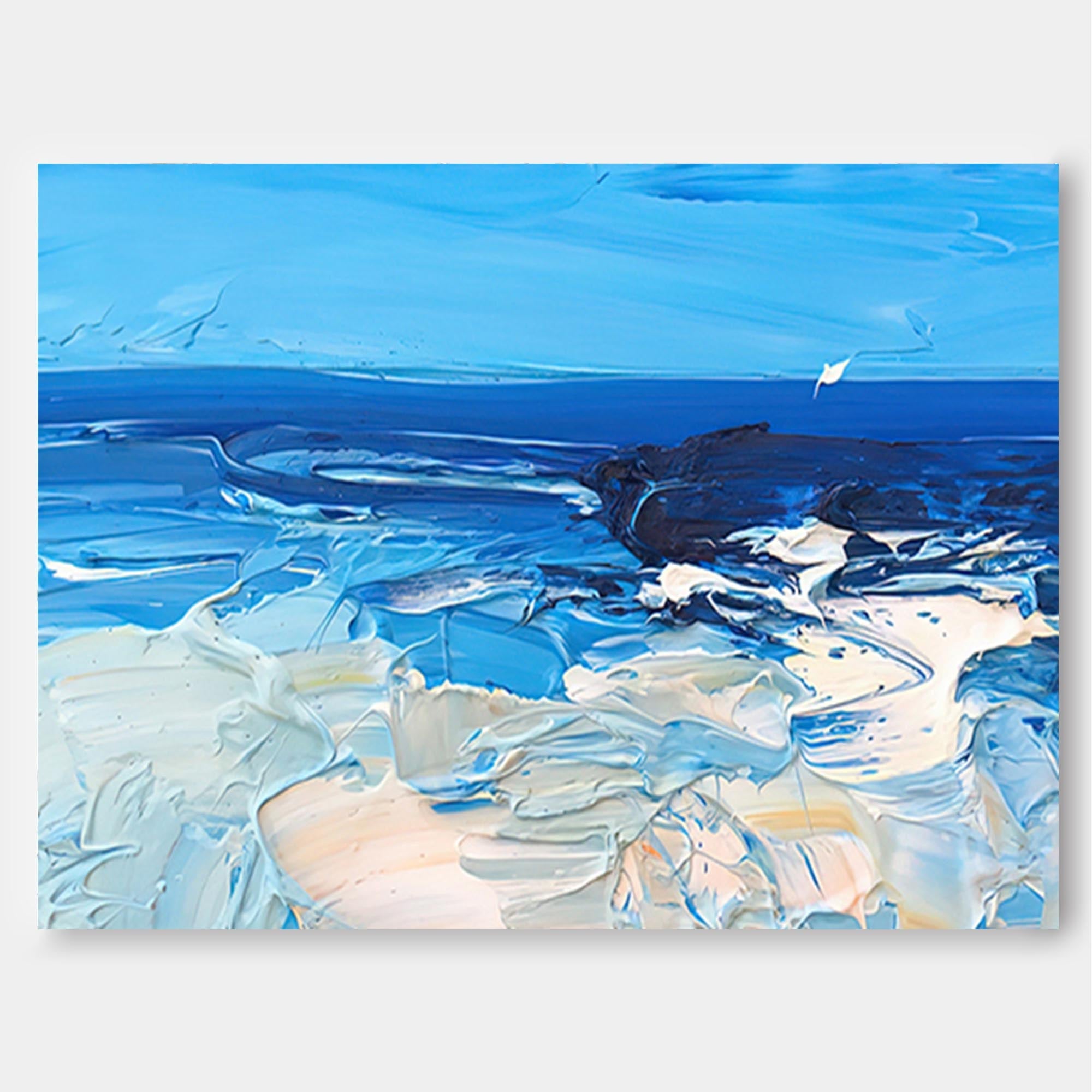 Serene Blue Ocean Abstract Wall Art
