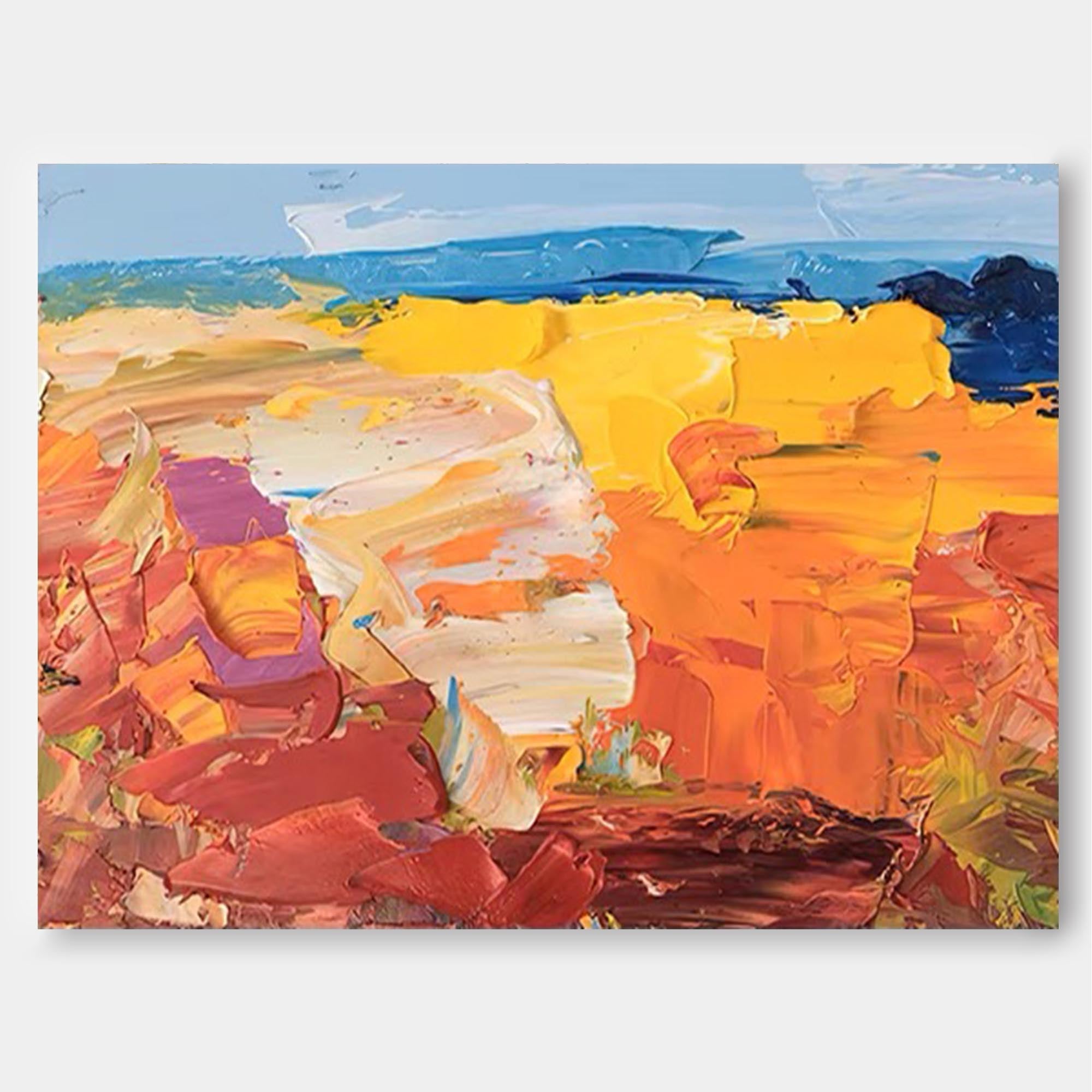 Thick Textured Canyon Abstract Canvas Wall Art