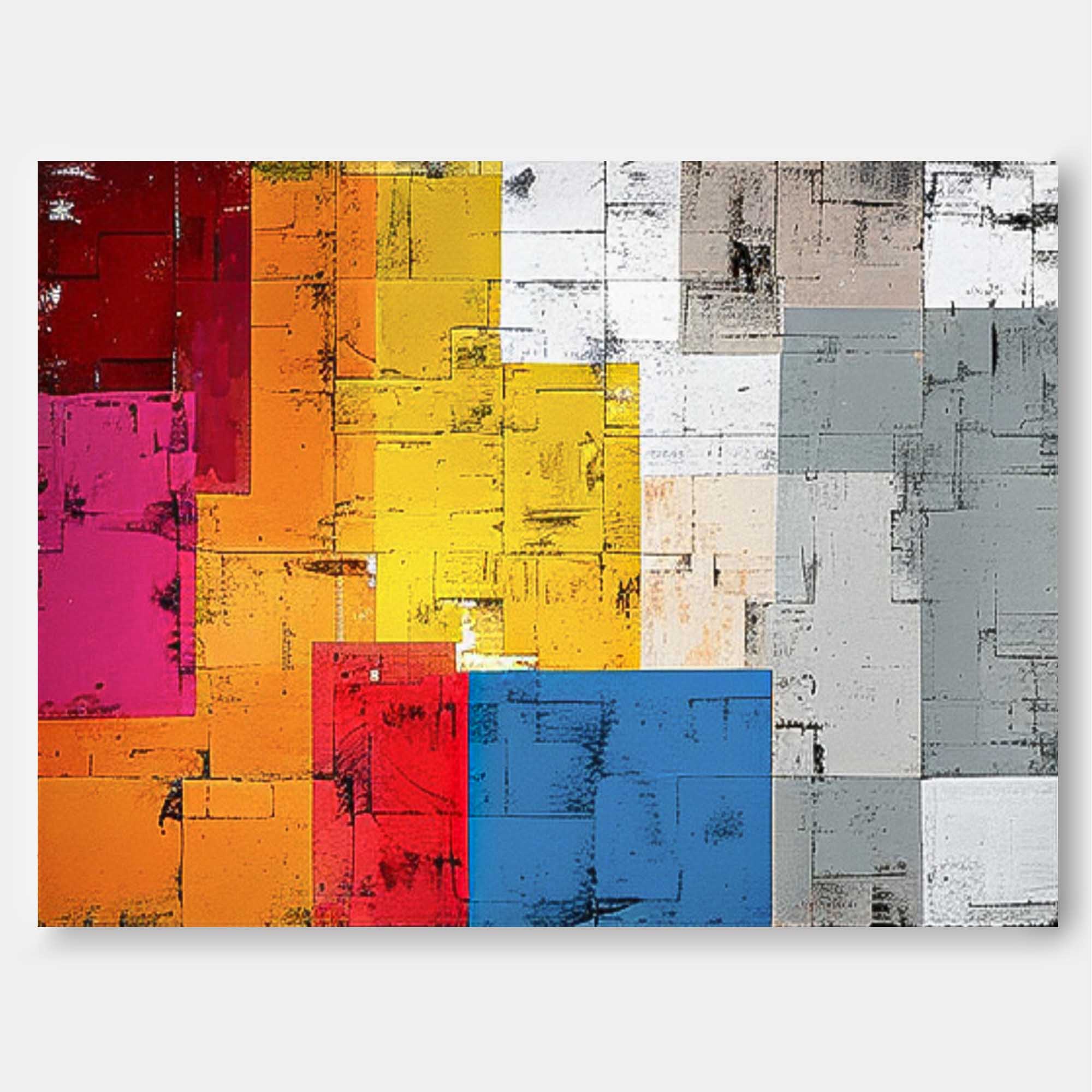 Wall Art Abstract Energetic Lively Bauhaus Geometric