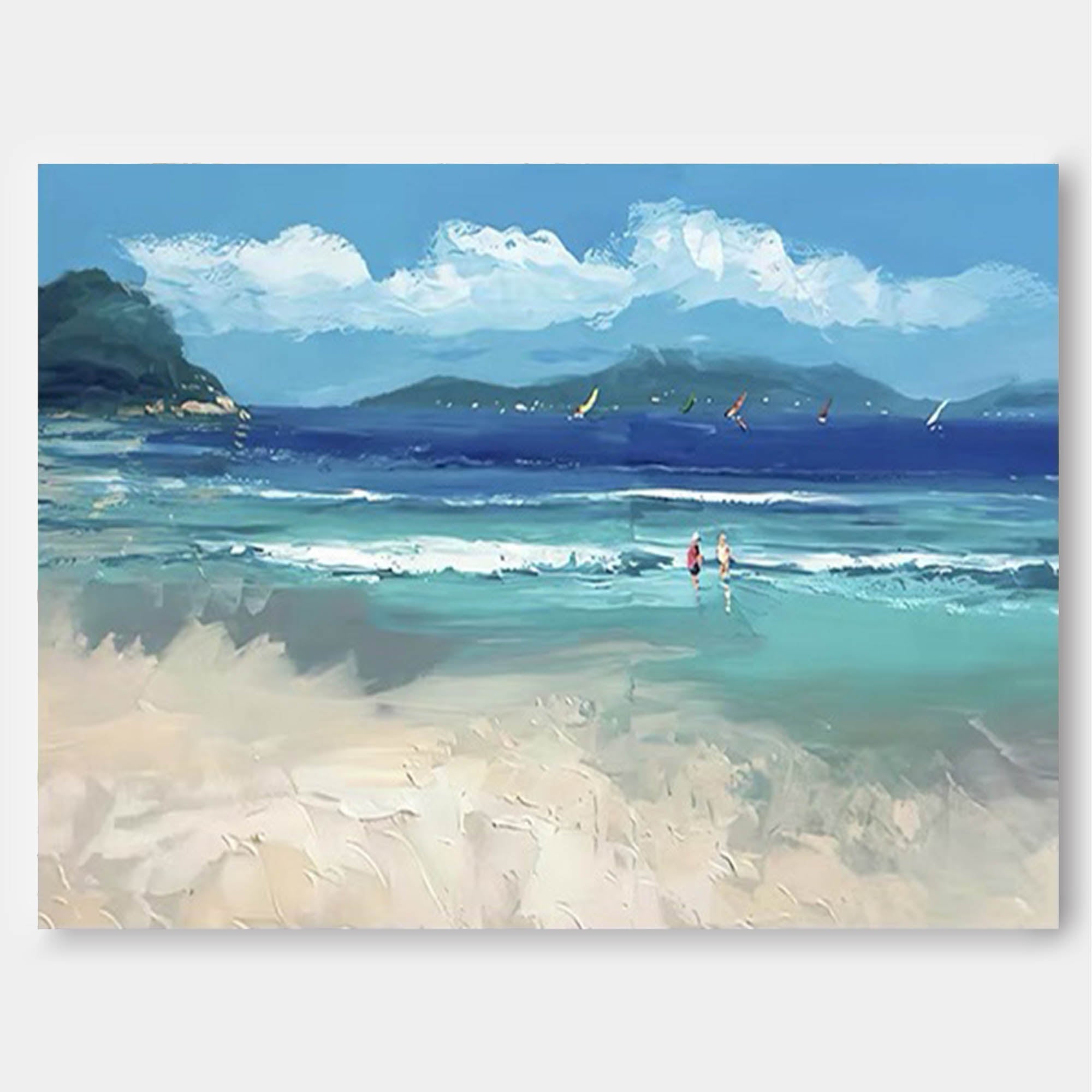 Serene Tropical Beach Ocean Canvas Wall Art