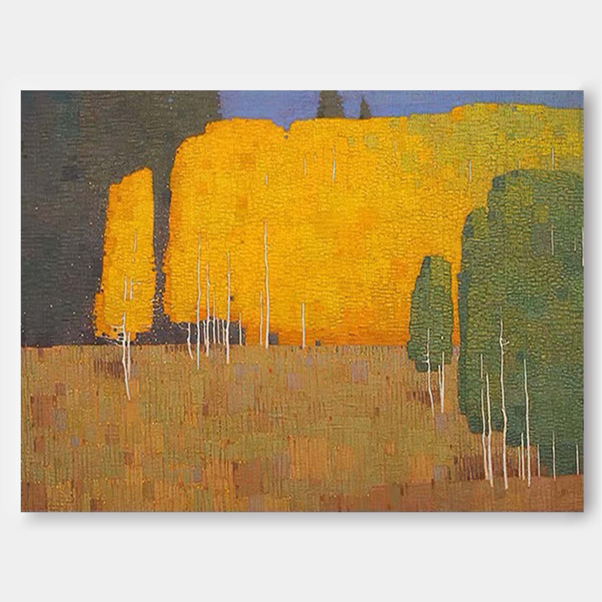 Golden Autumn Forest Landscape Canvas Wall Art