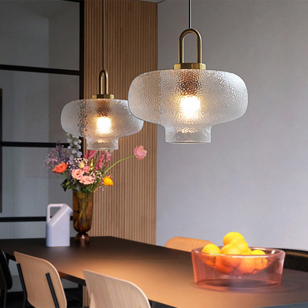 Valentina Minimalist Blown Frosted Clear Glass Pendant Light - Neutralighting