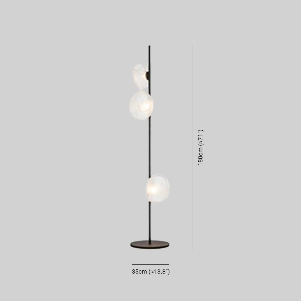 Byers Luxury Flower Metal/Glass Floor Lamp, Black/Gold/Grey - Neutralighting