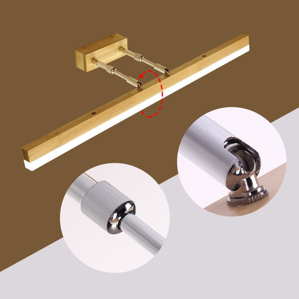Muto Classic Wood Stretchable Mirror Vanity Bathroom Wall Lamp - Neutralighting