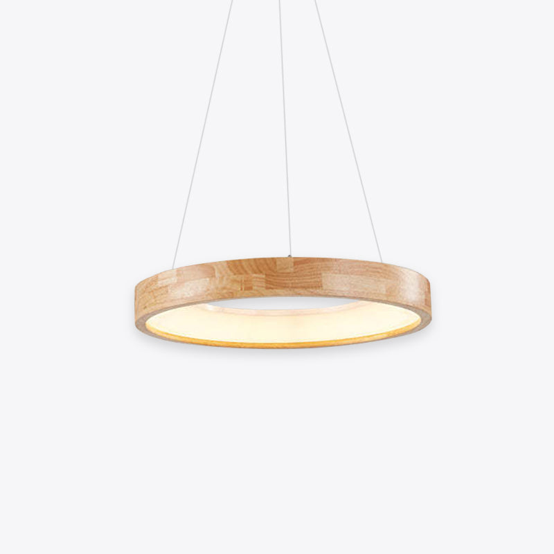 Muto Modern Ring Wood Pendant Light - Neutralighting