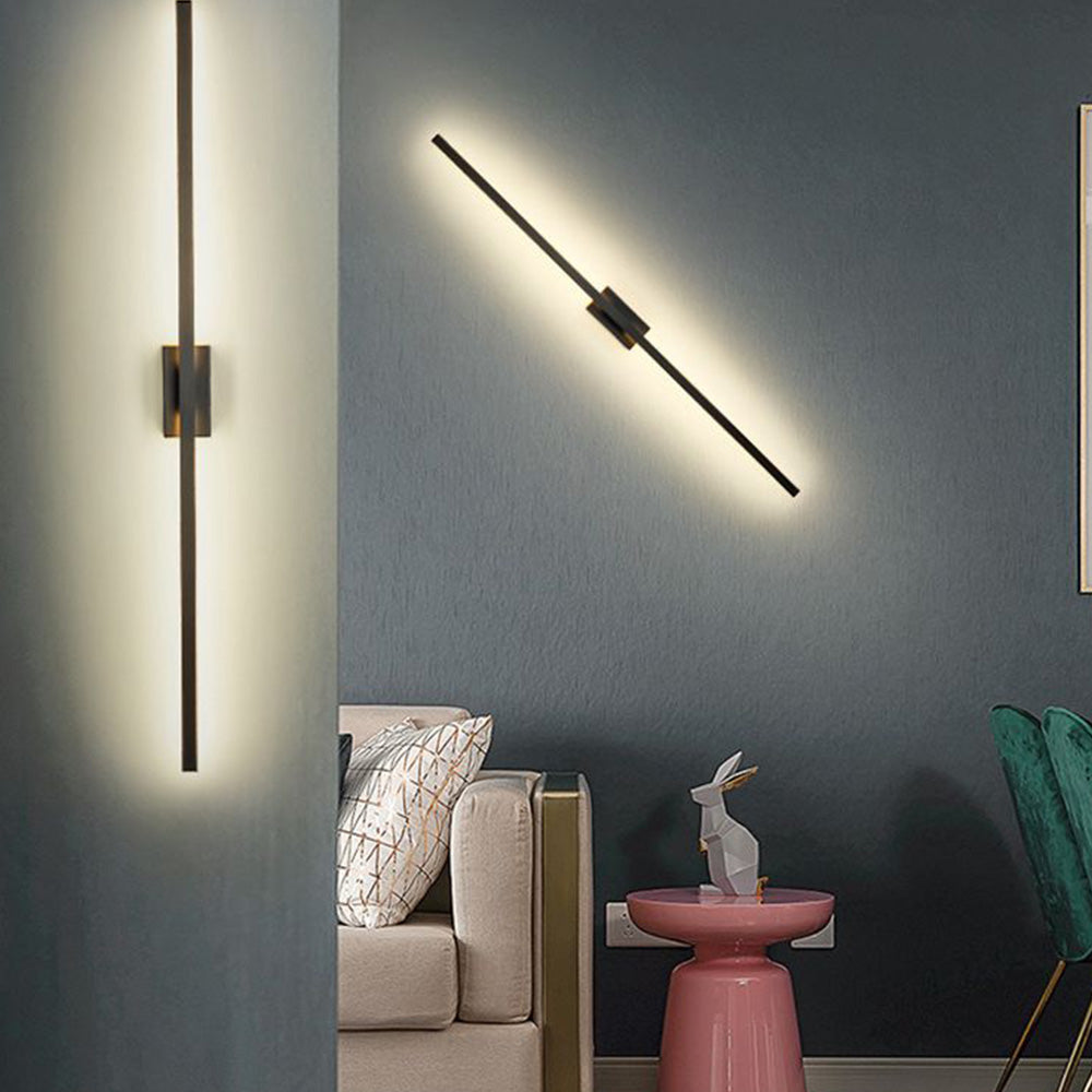 Arisha Minimalist Bar Black Metal Wall Lamp - Neutralighting