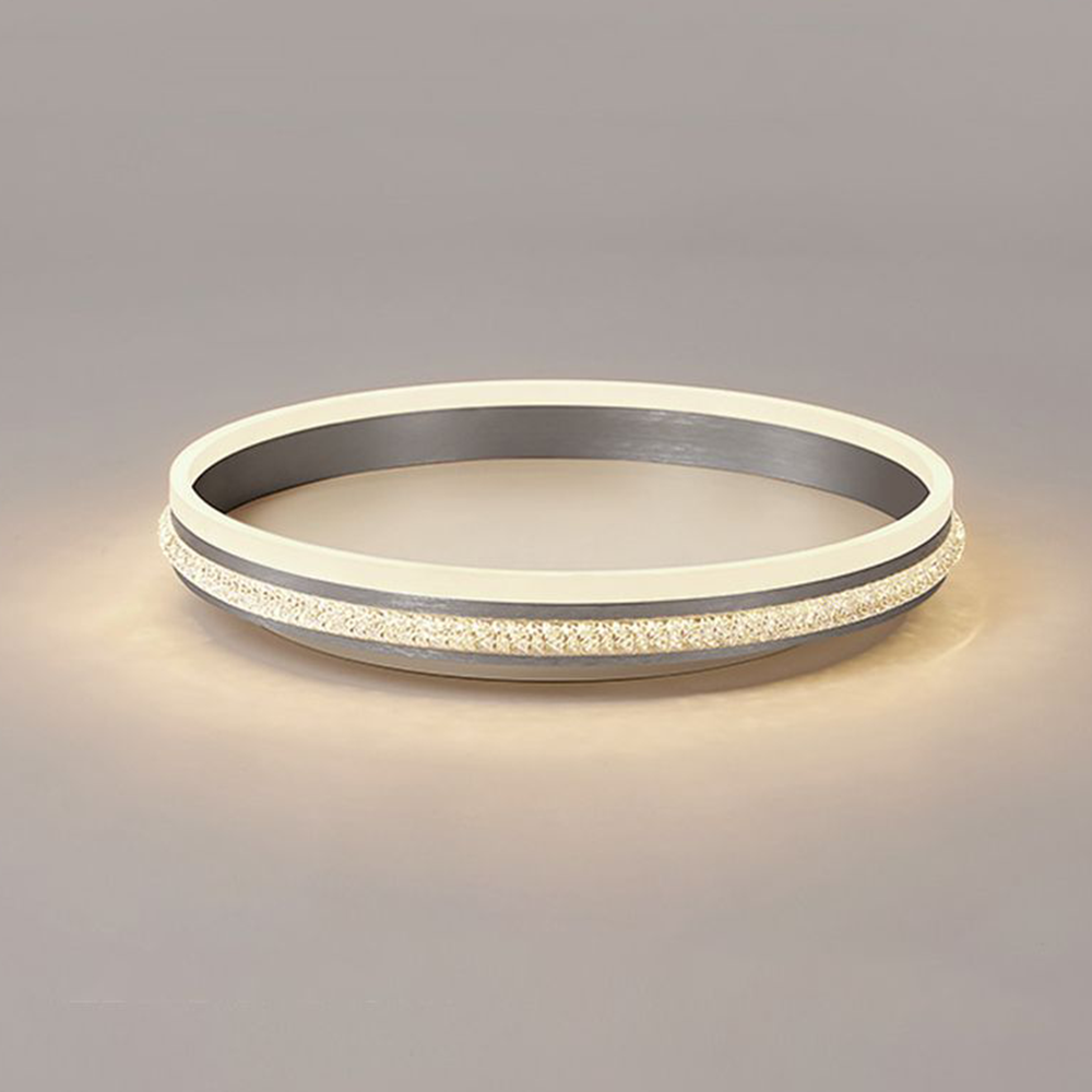 Arisha Modern Ring Metal/Acrylic Flush Mount Ceiling Lights, Silver - Neutralighting
