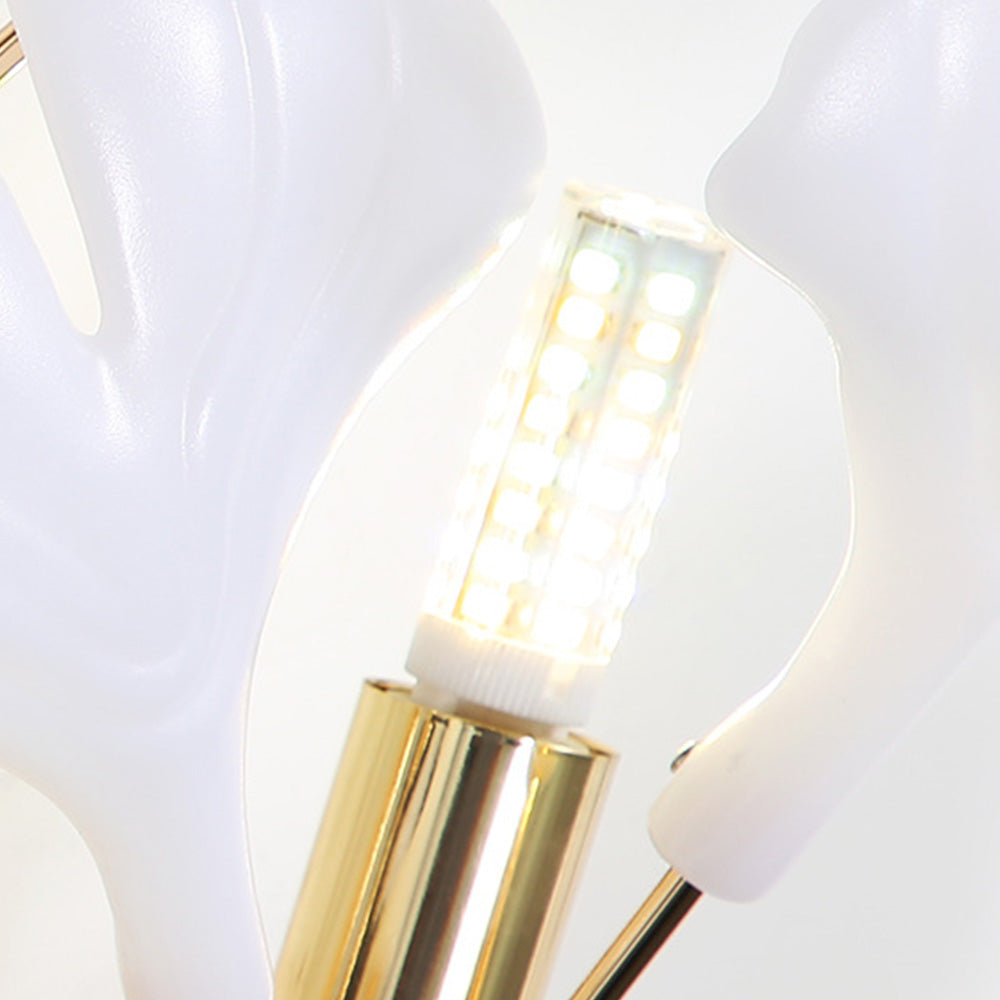Olivia Decorative Flower in Golden White Ceramic Wall Lamp - Neutralighting