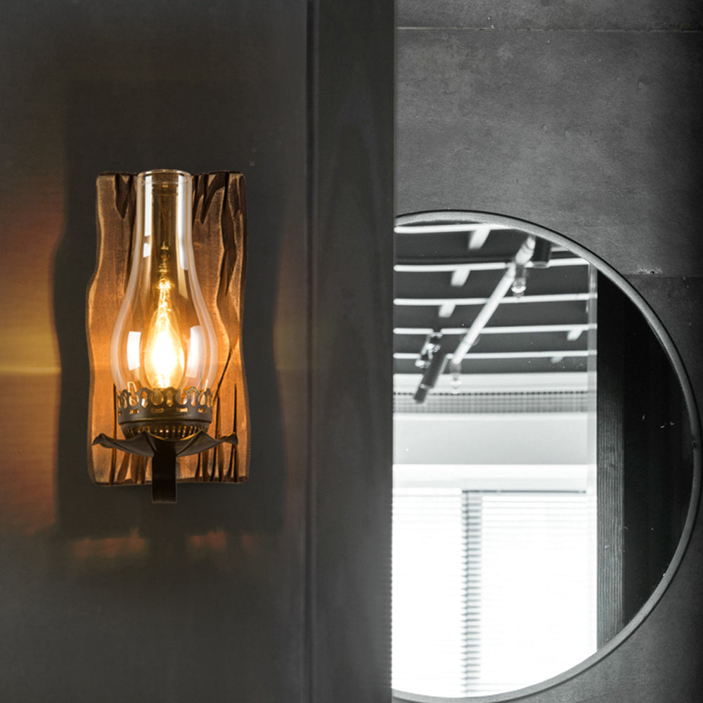 Epoch Wall Lamp Vintage Candle Wooden Glass, Bedroom - Neutralighting