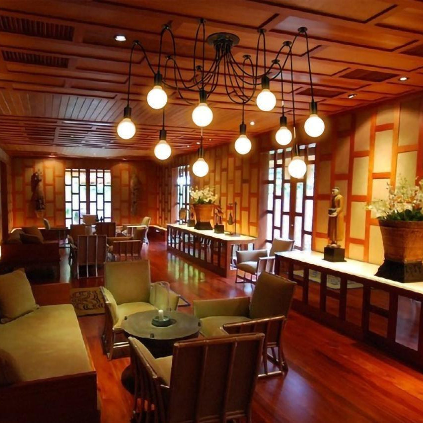 Silva Retro Country LED Spider Chandelier, Black/White - Neutralighting