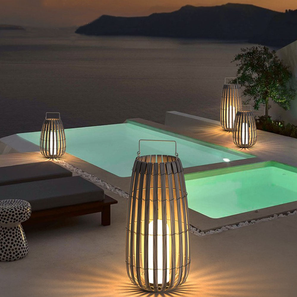 Ray Outdoor Floor Lamp, Hardwired & Solar Cage - Neutralighting