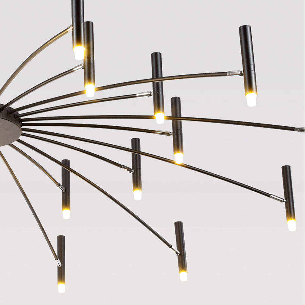 Arisha Modern Blown Linear Metal Multi-heads Chandelier - Neutralighting