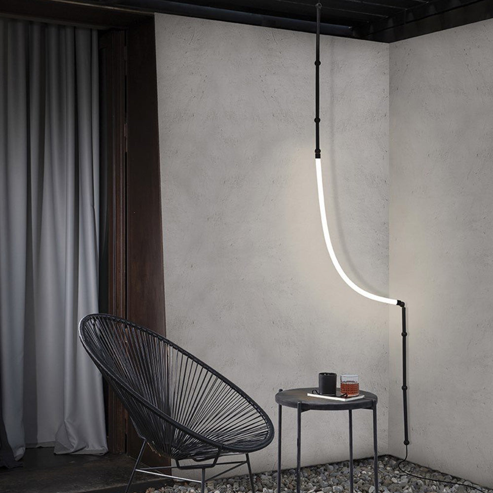 Arisha Modern Linear Metal/Silicone Pendant Light, Black - Neutralighting