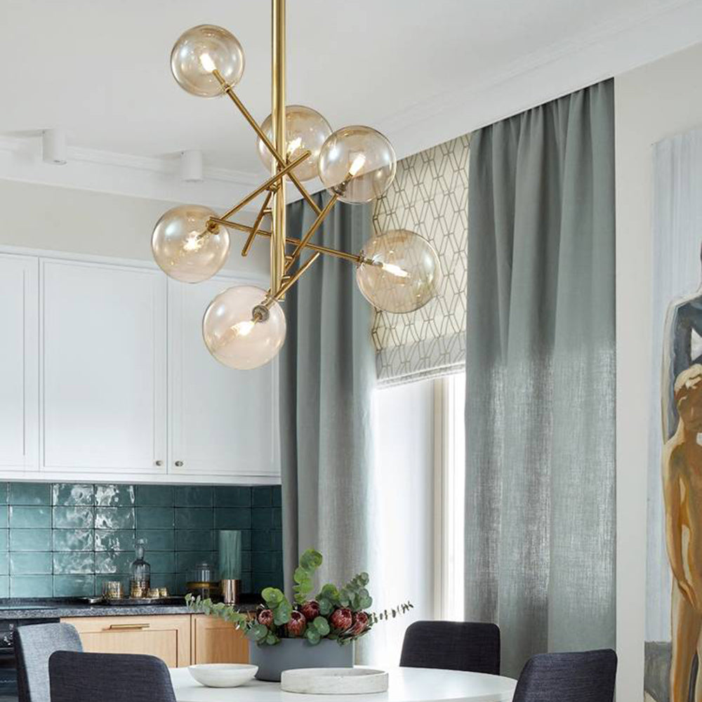 Valentina Bubble Branch Glass/Metal Chandelier, Kitchen/Dining Room - Neutralighting