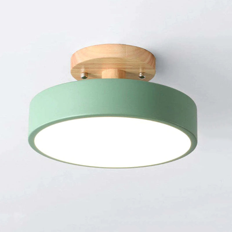 Orya Round LED Flush Mount Ceiling Light Modern Wood Colorful - Neutralighting