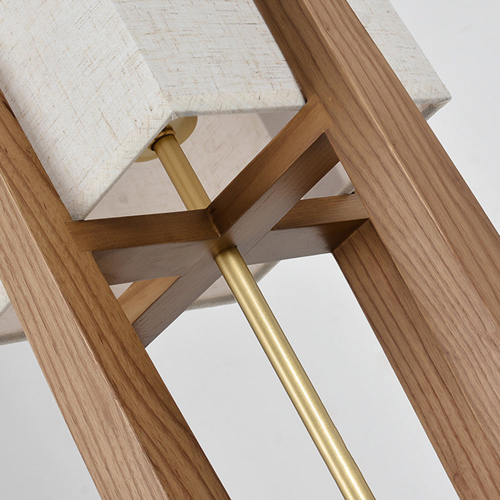 Ozawa Natural Rectangular Wood/Fabric Floor Lamp - Neutralighting