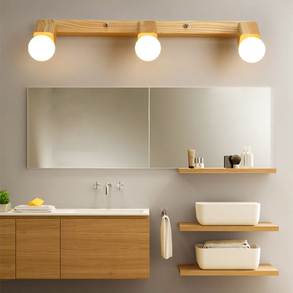 Muto Modern Square Globe Metal/Wood Wall Lamp, Vanity Light - Neutralighting