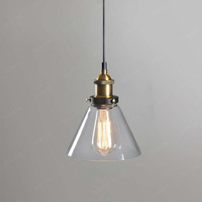 June Industrial Glass Pendant Light Clear/Amber/Smoke Grey - Neutralighting